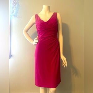 Evan Picone Vneck MIDI Size 8 A-line Dress Cocktail Event Travel Elegant